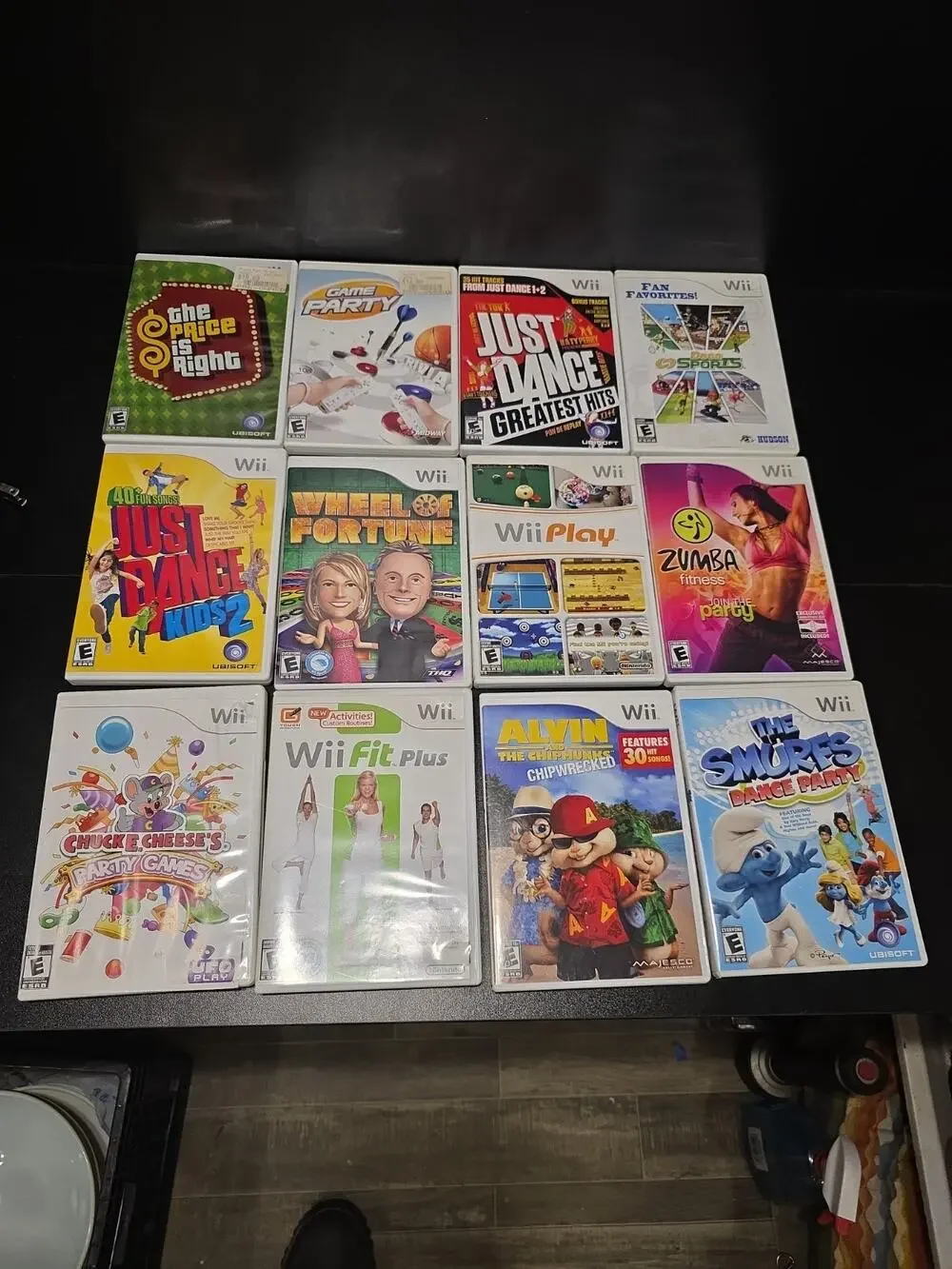 Nintendo Wii Games Lot of 12 Just Dance Wii Play Wheel Fortune Zumba Complete